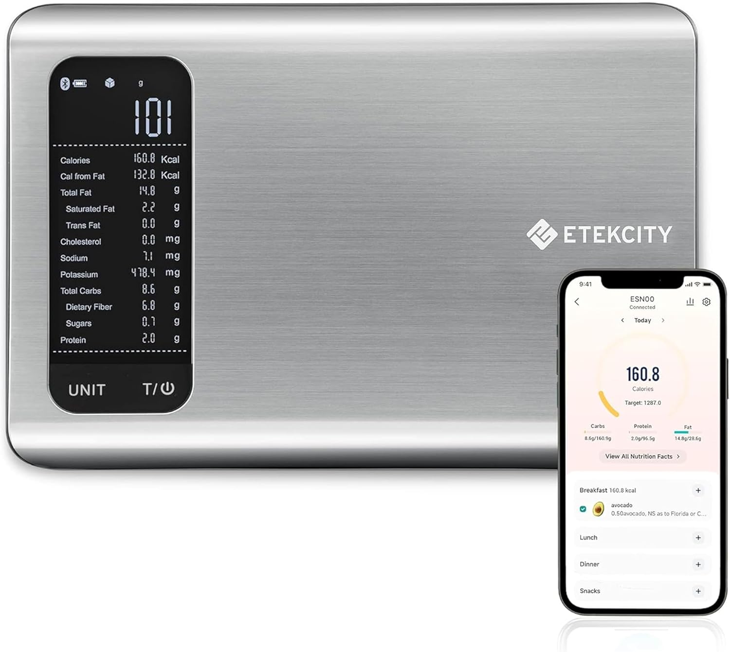 Etekcity Smart Food Kitchen Scale with Nutritional Calculator